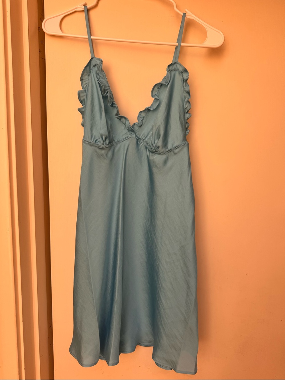 Flora Nikrooz Blue Satin Slip Dress